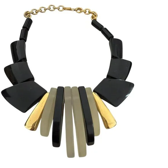 Magnificent Vintage Parklane Lucite Deco Necklace Park Lane Statement - Picture 3 of 11